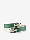 Bvlgari Serpenti Forever Leather Bracelet In Emerald Green