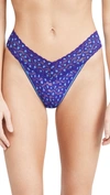 Hanky Panky Cross Dyed Leopard Original Rise Thong In Night Sky/laguna Blue