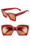 Celine Rectangle Acetate Sunglasses In Red/ Roviex