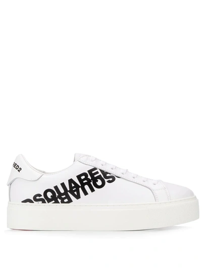 Dsquared2 Printed Logo Low-top Sneakers In White