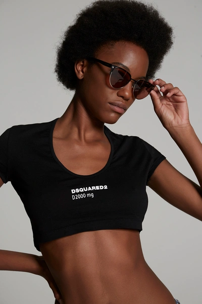Dsquared2 Women Short Sleeve T-shirt In Black