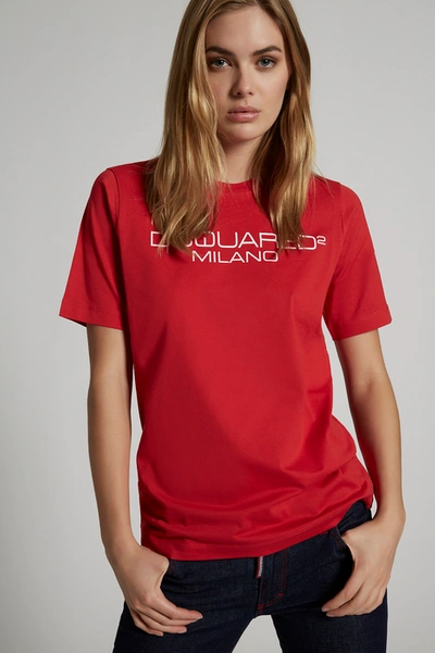 Dsquared2 Women Short Sleeve T-shirt In Red