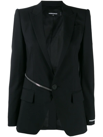 Dsquared2 Zip Detail Blazer In Black