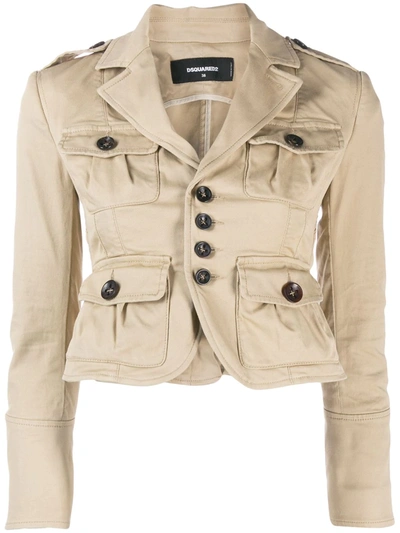 Dsquared2 Tailored Blazer Jacket In Sand