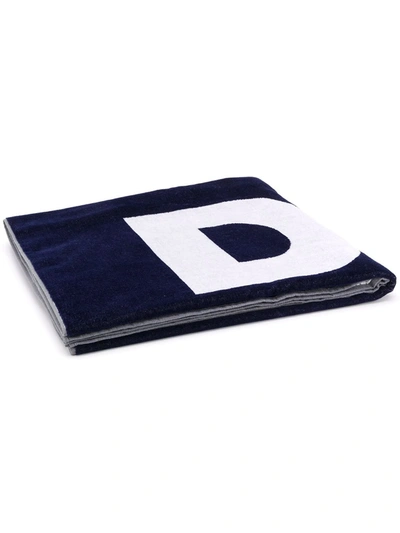 Dsquared2 Logo Terry Beach Towel In Blue