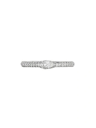 Gucci 18kt White Gold Ouroboros Diamond Ring In Undefined