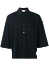 Thom Browne Oversized Piqué Pocket Polo In Blue