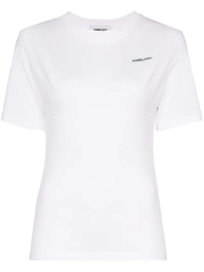 Ambush Panel Cutsaw Cotton Jersey T-shirt In White