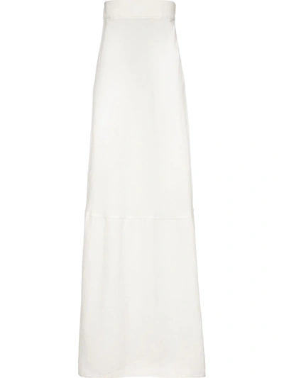Miu Miu High-waist Canvas Skirt In Cream