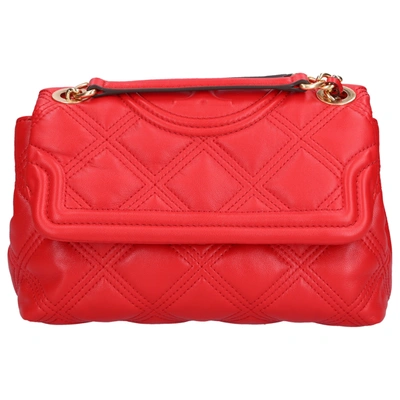 Tory Burch Women Handbag Fleming Convertible Calfskin Logo Red