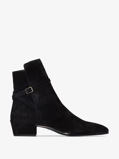 Saint Laurent Wyatt Jodhpur Ankle Boots In Black