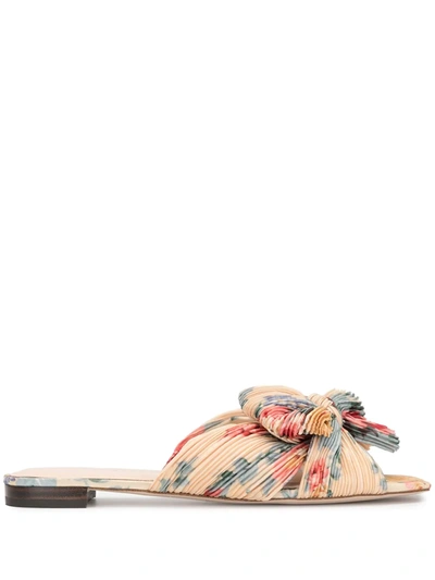 Loeffler Randall Daphne Knotted Bow Slide Sandals In Multicolour