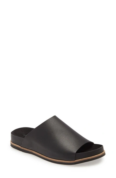 Kelsi Dagger Brooklyn Squish Slide Sandal In Black Leather