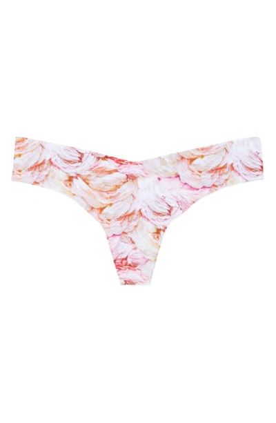 Commando Print Microfiber Thong In Peony Petals