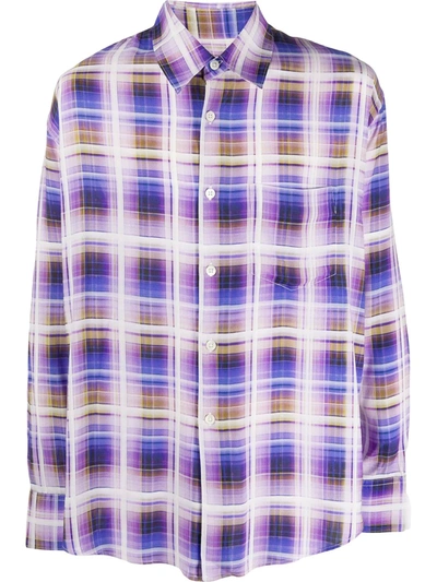 Our Legacy Coco 70s Static Tv Check Shirt In Violet | ModeSens
