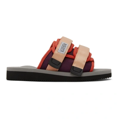 Suicoke Pink & Grey Moto-cab Sandals