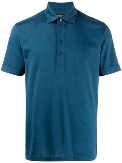 Ermenegildo Zegna Short-sleeved Polo Shirt In Blue