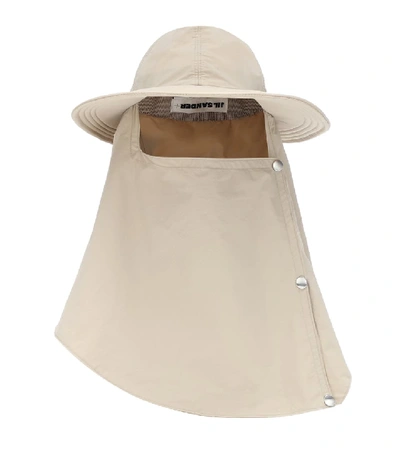 Jil Sander Nylon Hat In Beige