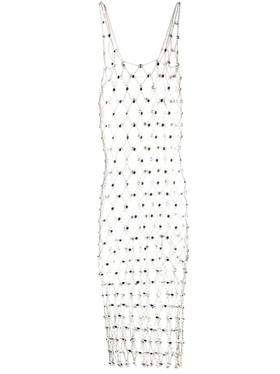 Rabanne Embellished Chain Dress In Silver