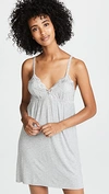 Pj Salvage Lace Trim Chemise In Heather Gray