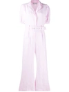 Faithfull The Brand + Net Sustain Frederikke Belted Linen Jumpsuit In Pastel Pink