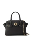 Michael Michael Kors Carmen Medium Belted Leather Satchel In Black