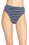 Bond Eye The Savannah High-waist Ribbed Bikini Bottoms In Ultramarine