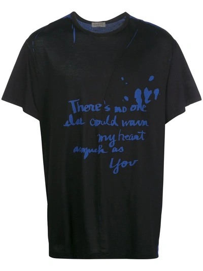 Yohji Yamamoto Graphic-print Crew Neck T-shirt In Black