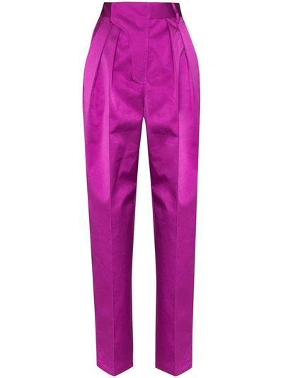Ambush High-waisted Straight-leg Trousers In Purple