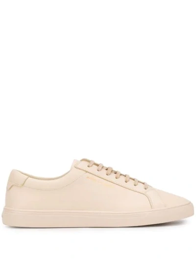 Saint Laurent Neutrals Neutral Andy Leather Sneakers In Nude