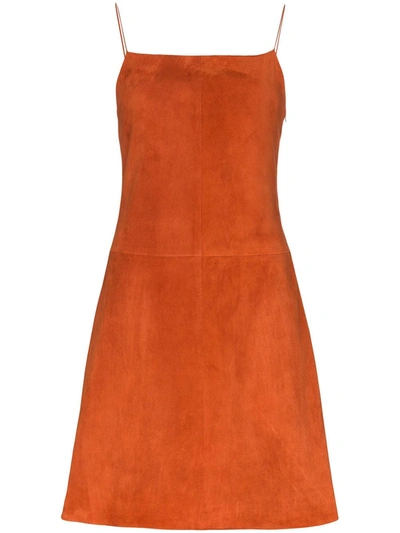 rosetta getty orange dress Rosetta Getty Flared Mini Dress In Brown
