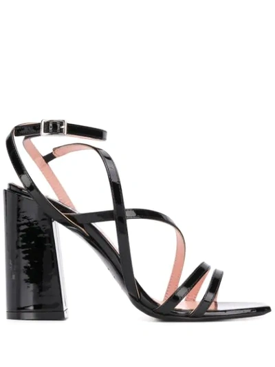 Msgm Strappy Block-heel Sandals In Black