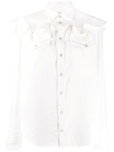 Zadig & Voltaire Fashion Show Ruffle Detail Shirt In White