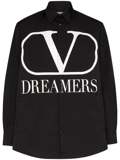 Valentino V Logo Dreamers Printed Jacket In Black