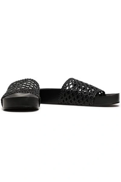 Jil Sander Braided Cutout Platform Sandals In Black