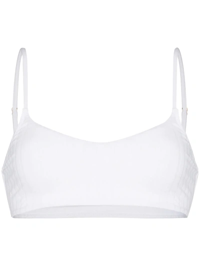Melissa Odabash White Tortola Ribbed Bikini Top In Weiss