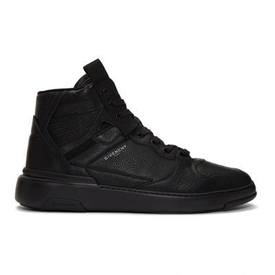 Givenchy Black Wing Leather High Top Sneakers