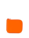 Acne Studios Logo-print Leather Zip-around Wallet In Orange