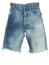 John Elliott Kane 2 Distressed Washed Denim Shorts In Blue