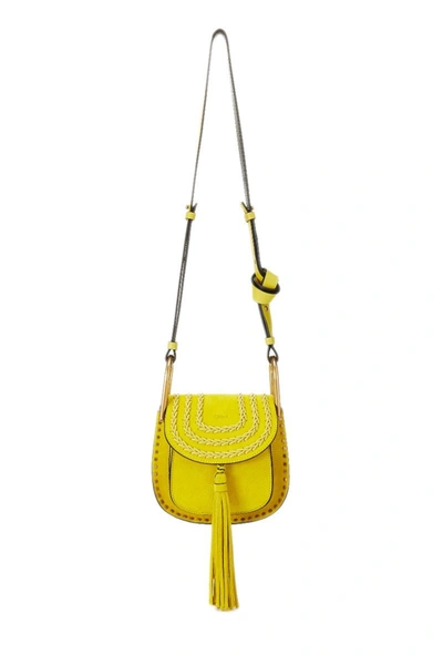 Pre-owned Chloé Yellow Suede Whipstitch Hudson Mini