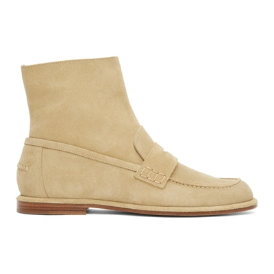 Loewe Sock Boot Leather Ankle Boots In Gold