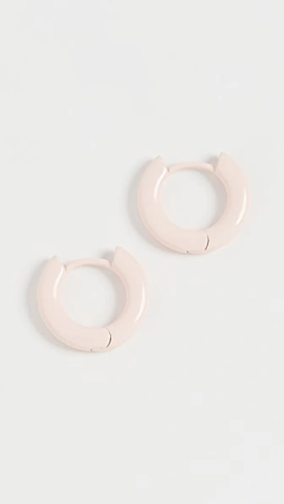 Luv Aj Rainbow Amalfi Huggie Earrings In Baby Pink