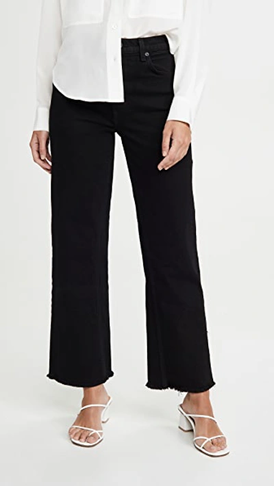 Askk Cropped Wide Leg Jeans In Black Resin