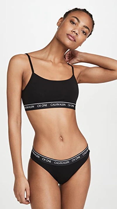 Calvin Klein Underwear One Cotton Unlined Bralette In Black | ModeSens