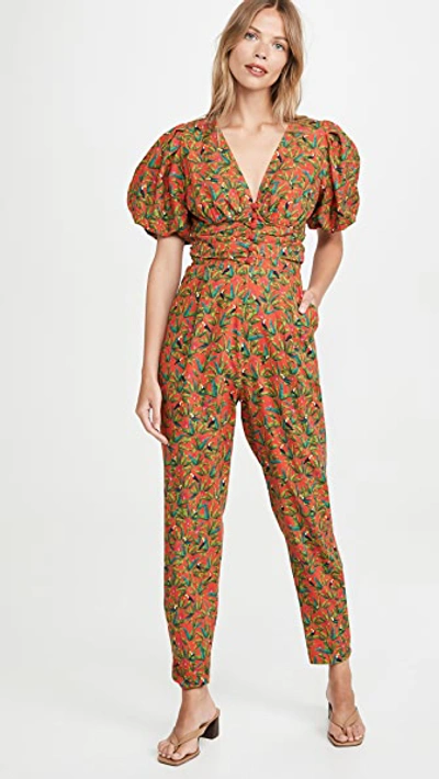 Farm Rio Tucano Paradise Open Back Jumpsuit