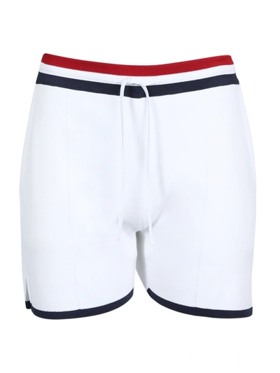 Thom Browne Drawstring Pin-tuck Shorts In White