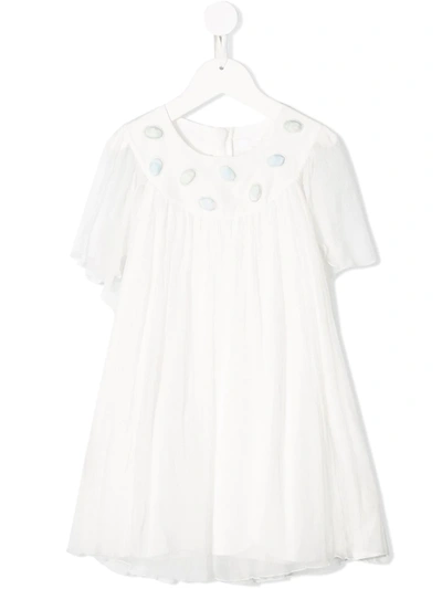 Chloé Kids' Stone-embellished Dress In White