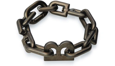 Balenciaga B Chain Bracelet In Dark Ruthenium Waxed