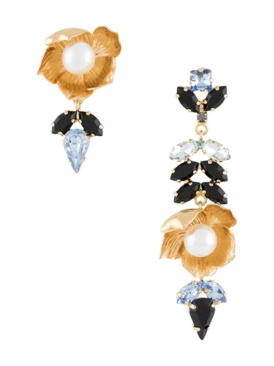 Erdem Blossom Cluster Earrings In Gold