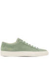 Common Projects Original Achilles Low Suede Contrast Sole In Green